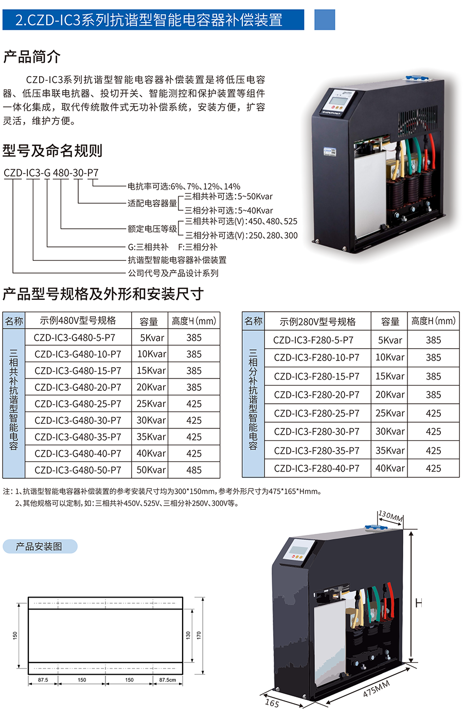 CZD-IC3系列抗諧型智能電容